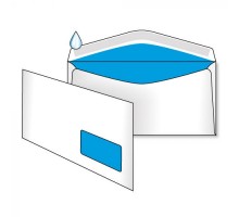 Конверт С65 114х229мм КМП з вікном 45х90мм 2600т *** Конверт С65 КМП білий, звікном, арт. 2600