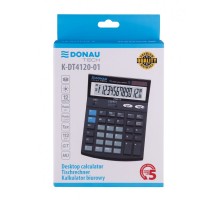 Калькулятор DONAU TECH, 12-розрядний дисплей, розміри 185x140x37 мм, чорн K-DT4120-01