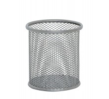 Підставка д/ручок  метал. сітка  срібло кругл Q-CONNECT KF00846