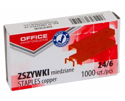 Скоба N24/6 1000шт. OFFICE PRODUCTS мідні 18072419-16