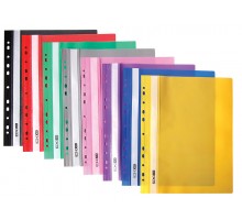 Скоросшиватель с прозрачным верхом Economix А4 с перфорац. пластик матовый цветной Арт.E31508