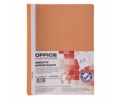 Швидкозшивач  120/180 мкм, ПП, помаранчева 21082211-07 OFFICE PRODUCTS