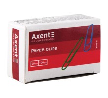 Скріпки кольорові 28мм 100шт. Axent 4106-А