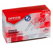 Скріпки 28мм 100шт. трикутні нікель 18082825-19 (OFFICE PRODUCTS)