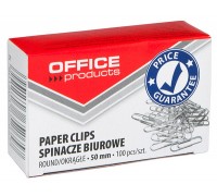 Скріпки 50мм 100 шт круглі OFFICE PRODUCTS 18085015-05