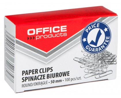 Скріпки 50мм 100 шт круглі OFFICE PRODUCTS 18085015-05