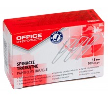 Скріпки OFFICE PRODUCTS 18083125-19 31мм трикутні 100 шт