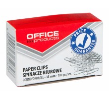 Скріпки OFFICE PRODUCTS 18083315-19 33мм 100шт круглі