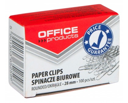 Скріпки 28мм 100шт круглі OFFICE PRODUCTS 18082815-19