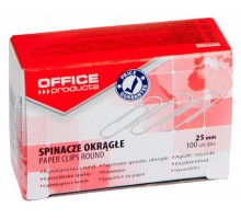 Скріпки OFFICE PRODUCTS 18082515-19 25мм 100 шт круглі  