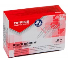 Скріпки 25мм 100шт нікел.трикут. OFFICE PRODUCTS18082525-19