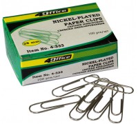 Скріпки 28мм 100шт нікел. круглі 4Office 4-333 04101360