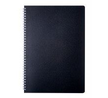 Зошит А4 80 аркушів BuroMax клітина на пружині пластикова обкладинка чорна Арт. ВМ.2446-001