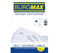 Етикетка самоклеюча А4 1наклейка 210х297мм 100арк. BUROMAX BM.2810