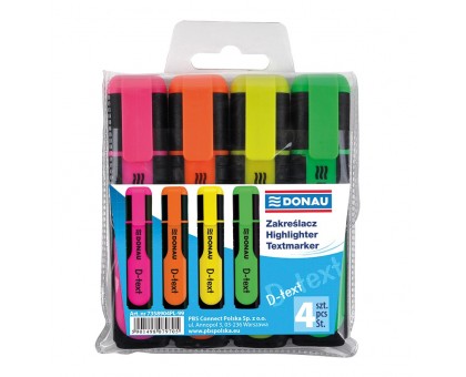 Набір маркерів текст. 4кольор. Donau флюор.7358904PL-99