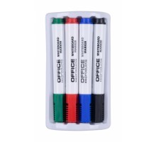 Набір з 4 маркерів OFFICE PRODUCTS з магнітною гумкою, для дошок, асорті 17073414-99