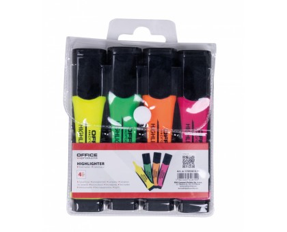 Набір маркерів текст. з гум. покриттям 2-5 мм, 4 шт OFFICE PRODUCTS 17055614-99