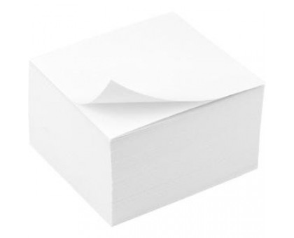 Блок паперу для нотаток 90х90х500 арк, не клеєний, білий 100812