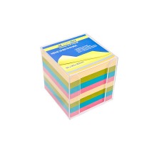 Папір для нотаток у пластиковому боксі BuroMax BM.2291-03 9х9х9 см колір веселка  