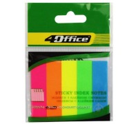 Закладки пластикові 12х50 мм 5 неонових кольорів по 20 арк. 4Office 4-435