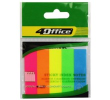 Закладки пластикові 12х50 мм 5 неонових кольорів по 20 арк. 4Office 4-435