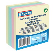 Папір самоклеючий DONAU 7589001-11 76x76 мм, 450 арк, мікс 