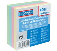 Папір д/нотат. клейкий 76х76мм 400арк пастель мікс DONAU 7573001PL-99