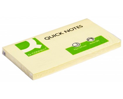 Папір самоклеючий Q-CONNECT, 127x76 мм ,100 арк, світло-жовт KF10503