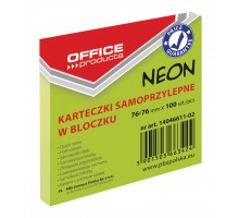 Папір д/нотат. клейкий 76х76мм 100арк асорт. OFFICE PRODUCTS 14046611 неон