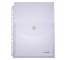 Папка-конверт А4 на липучці Economix з перфорацією вертикальна E31311 прозора 