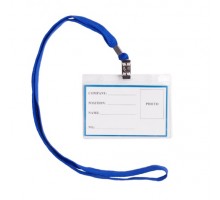 Бейдж горизонтальний 80х110мм прозрий на стрічці BUROMAX BM.5411