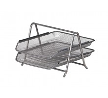 Лоток для паперів горизонтальний BuroMax 6250-24 металева сітка срібло