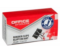 Біндер 19мм чорний 12шт. OFFICE PRODUCTS 18091919-05