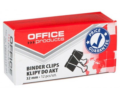 Біндер 32мм чорний 12шт. OFFICE PRODUCTS 18093219-05