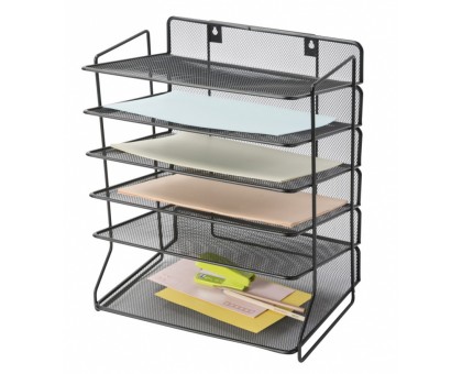Лоток горизонт документів Q-CONNECT Office Set, металевий, 6 полиць, чорний KF17289