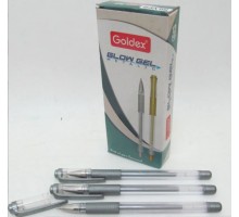 Ручка гелева "Goldex" "Glow Gel Metalic" 894 1мм СРІБЛО з грипом 894-silver