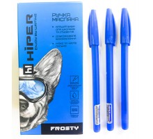 Ручка кулькова "Hiper" HO-1155 Frosty 1мм синя