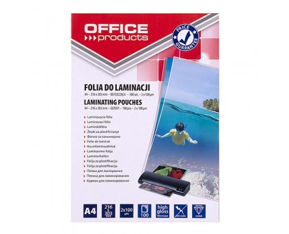 Плівка для ламінування А4 216х303 100мк, 100арк, 20325425-90  (OFFICE PRODUCTS)