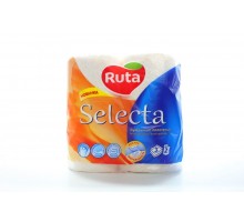 Рушники целюлозні RUTA "Selecta", по 2 рулони., на гільзі, 3-х шарові., білі. 