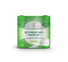 Папір туалетний целюлозний КОХАВИНКА Смарагд, 2-х шаровий, на гільзі, білий.